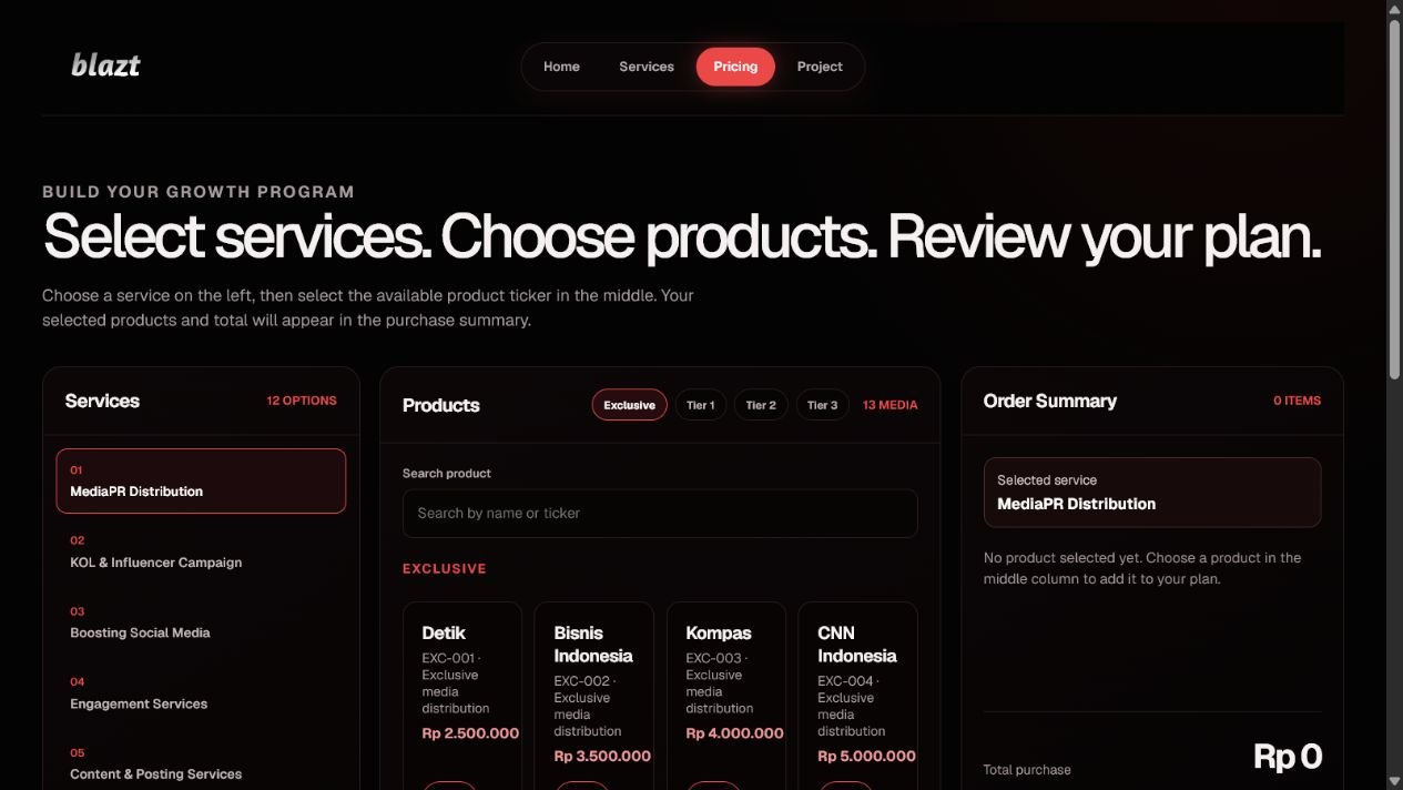 Blazt order platform